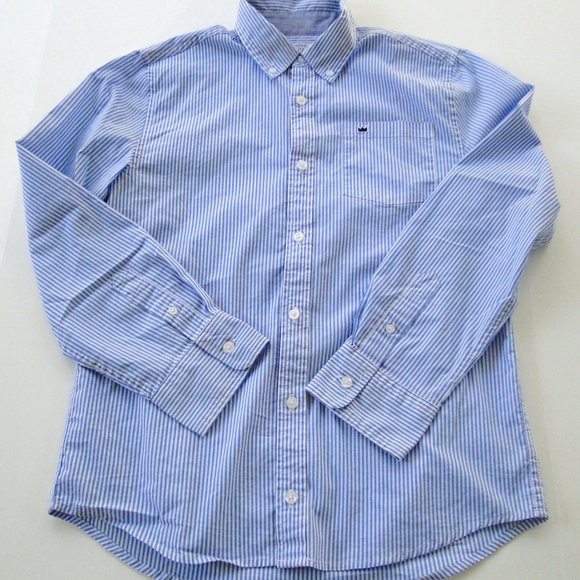 Crown & Ivy Kids Youth Blue White Pin Stripe  Shirt LARGE - Picture 1 of 4